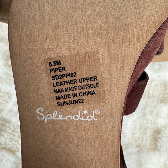 SPLENDID PIPER SUEDE PLATFORM BLOCK HEEL SANDAL IN RAISIN NWOB SIZE 6.5M - Picture 10 of 14